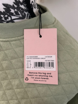 Bluza krótka limonkowa pikowana